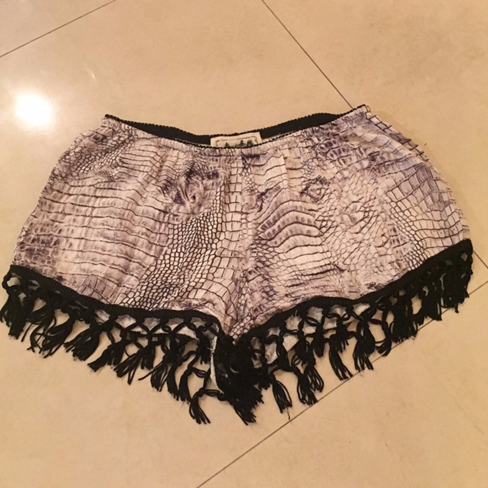 LF Jaase Snake Print Tassel Shorts